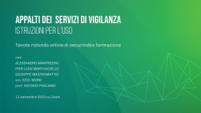 Appalti servizi di vigilanza, tavola rotonda online - Video